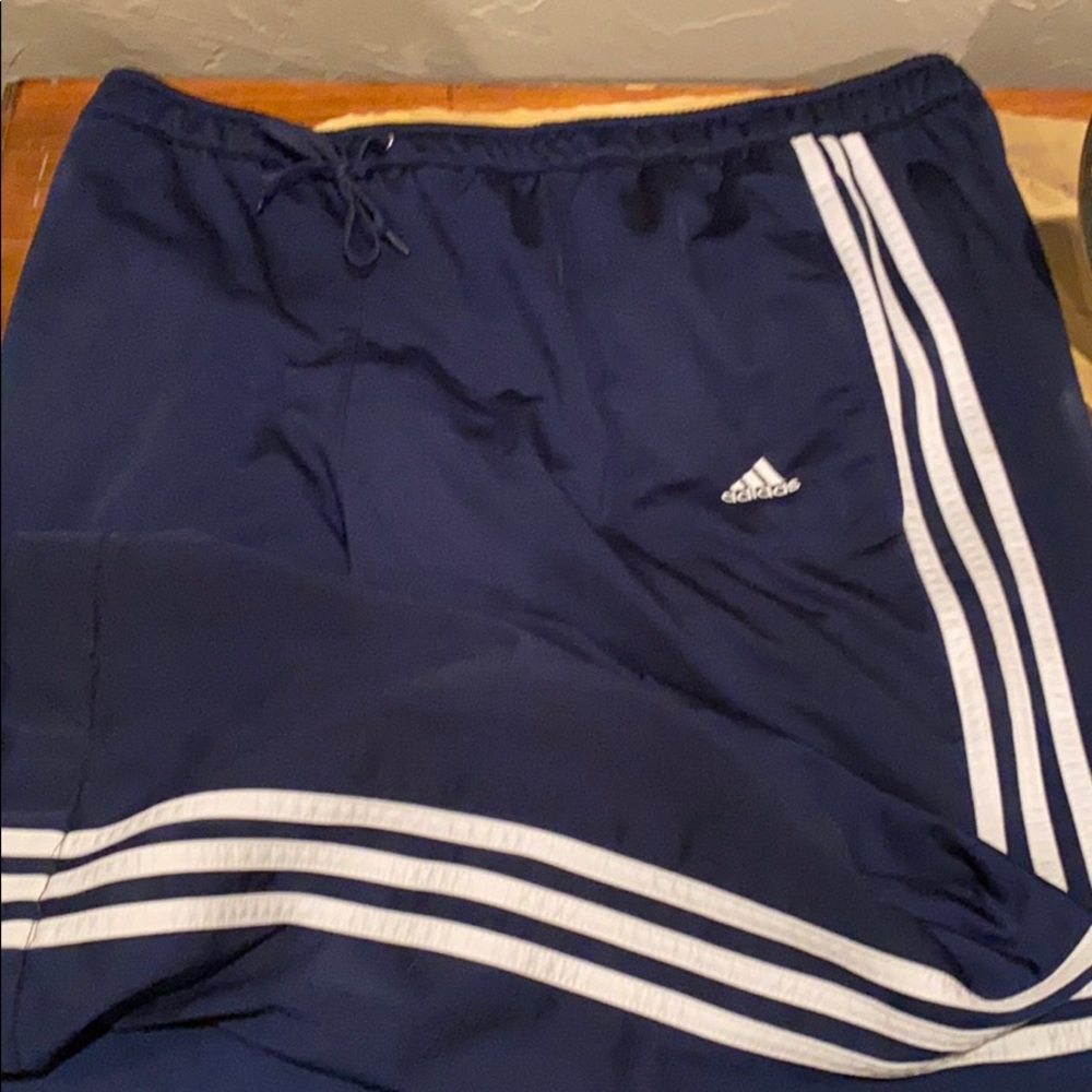 Adidas 3 stripe warm up pants